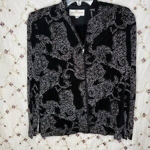 Black and White Patterned Women's Jacket